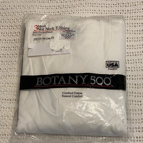 Botany 500 Other - Botany 500 men's vintage white v-neck t-shirts made in the USA Package of 3
